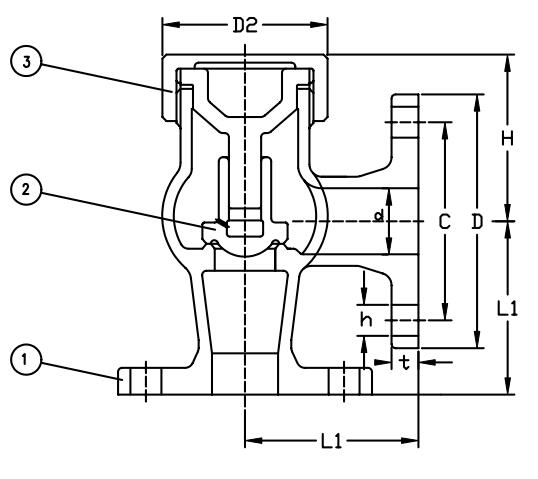 JIS F7416 Marine Bronze Angle Check Valve